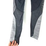 Lululemon Black/Grey Heathered Exposed Seam Side Mesh Leggings & Zipper On Back Waistband- Size 4 (Inseam 22")