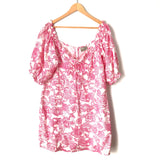 ASOS Pink Paisley Print Lace Up Dress- Size 14