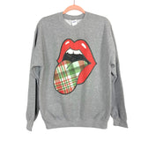 Gildan Grey Plaid Tongue Sweatshirt- Size M