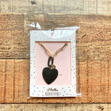 Treasure Jewels Black Heart Charm Necklace NWT