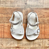 Sun-San White Leather Sweetheart Sandals- Size 5