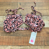 Buddy Love Pink Animal Print Ruffle Swim Top NWT- Size M (We Have Matching Bottoms)