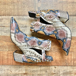 Jeffrey Campbell Snakeskin Leather Studded Booties- Size 7 (see notes)