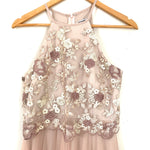 Minuet Blush Tulle Maxi Dress with Embroidered Bodice- Size M