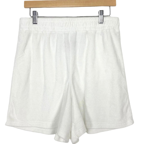 ELLANDEMM White Terry Cloth Shorts NWT- Size XL