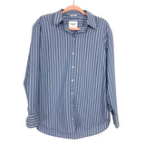 Abercrombie & Fitch Blue/White Stripe Oversized Button Up Top NWT- Size S