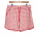 T by Talbots Pink and White Striped Drawstring Shorts- Size L