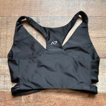 Aura7 Black Side Cutout Sports Bra- Size S