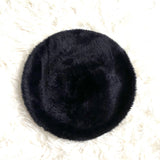 Chico’s Black Faux Fur Beaded Baret Hat