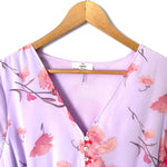 Entro Purple Floral Drawstring Waist Dress- Size M