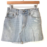 Levi Strauss Light Wash Denim Distressed Skirt- Size 26
