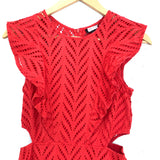 Bardot Red Eyelet Lace Dress with Cutouts- Size S