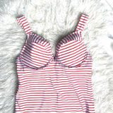 Fig Leaves Red and White Striped Padded One Piece- Size 38D