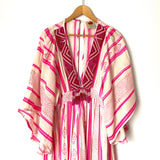 Farm Rio Beaded V-Neck Kaftan Dress with Keyhole Back- Size L