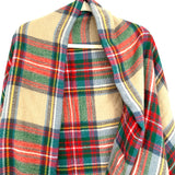 No Brand Tan/Green/Red Plaid Blanket Scarf