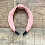 No Brand Pink Ribbed Top Knot Headband