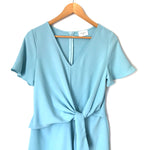 Everly Blue V Neck Knotted/Tie Front Dress- Size S
