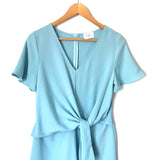 Everly Blue V Neck Knotted/Tie Front Dress- Size S