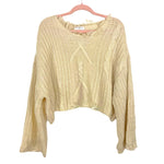 Vestique Beige Distressed Out Cropped Sweater- Size M (sold out online)