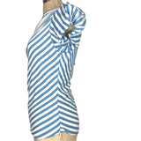 DO & BE Blue/White striped Casey Top NWT- Size S