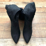 Lulus Captin Black Suede Pointed-Toe Knee High Boots- Size 9 (Sold out online)