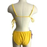 Swimsuits For All Yellow Floral Side Tie Straps Bikini Bottoms- Size 14 (Bottoms only, we have matching top)