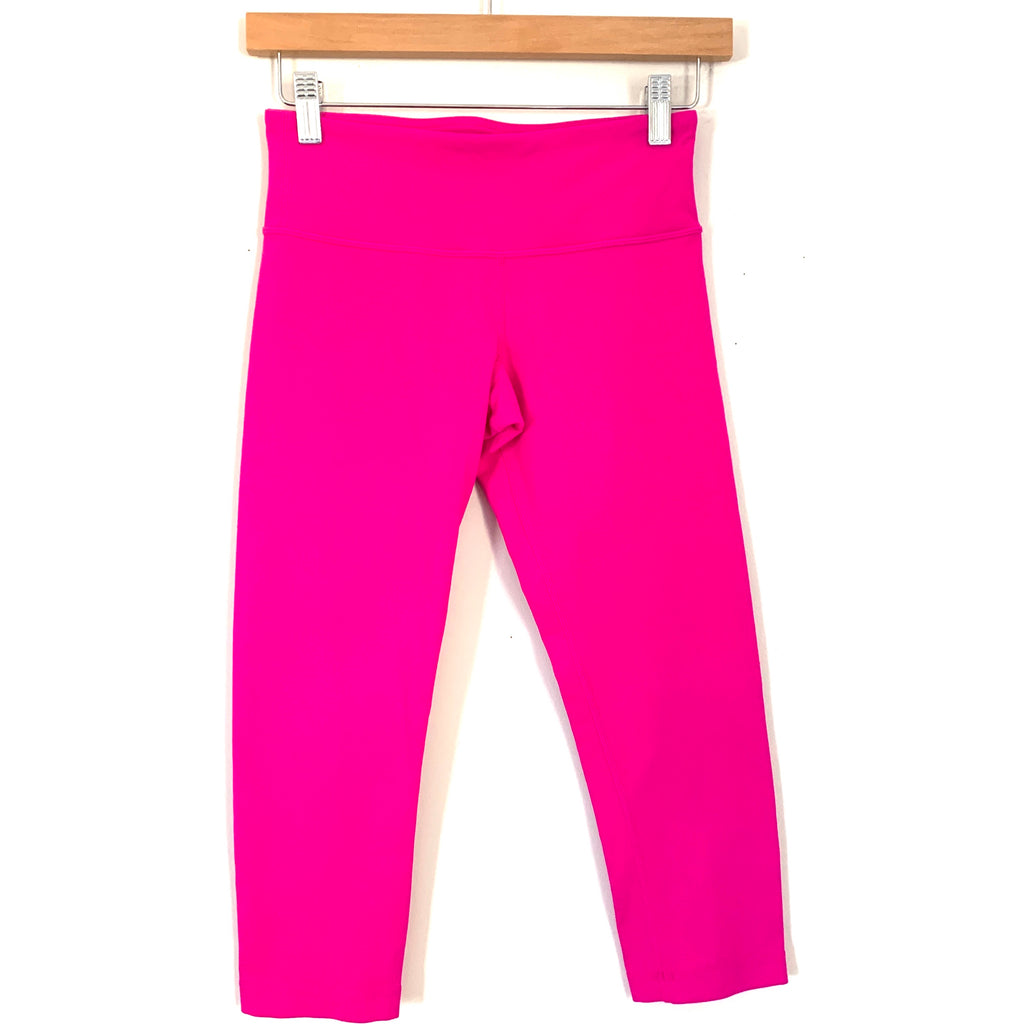 Lululemon Bright Pink Crop Legging- Size 4 (Inseam 19