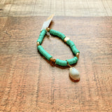Make a Wish Turquoise Shell Pendant Bracelet NWT