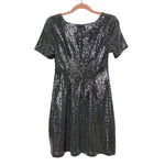 Connected Apparel x Lawrence Zarian Silver Sequin Fit and Flare Cocktail Dress NWT- Size 2P (sold out online)