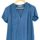 LUSH Blue Pocket Shirt Dress- Size XS