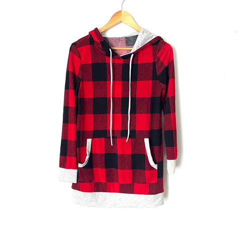 No Brand Buffalo Plaid Hooded Pullover- Size S