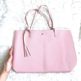 No Brand Pink Embossed Tassel Large Hand Bag