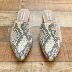 Steve Madden Snakeskin Studded Mules- Size 8.5 (BRAND NEW)