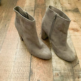 Heart In D Tan Zip Side Booties - Size 7.5