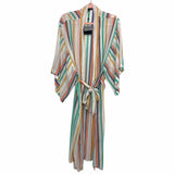 America & Beyond Colorful Striped Maxi Kimono NWT- Size S/M