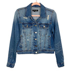 Black Label Distressed Denim Jacket- Size S