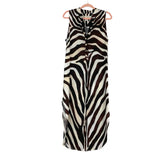 Mara Hoffman Rusted Brown/Cream Zebra Print Half Button Up Sleeveless Maxi Dress- Size L (see notes)