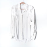 Bella Dahl White Long Sleeve Button Up Ruffle Top NWT- Size M