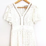 Flying Tomato White Crochet Midi Dress - Size S