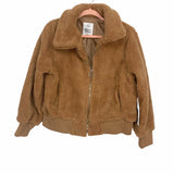 Forever Flower Camel Zip Up Sherpa Jacket NWT- Size XL