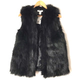 H&M Black Faux Fur Vest NWT- Size XS