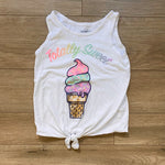 Osh Kosh White Totally Sweet Ice Cream Cone Tie Racerback Tank Top- Size 4T (see notes)