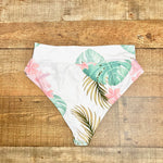 Infamous Swim White Palm Print Bikini Bottoms- Size XL (see notes, we have matching top)