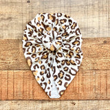 Angel Dear White/Brown/Tan Animal Print Knot Headwrap- Size 0-6M