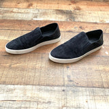 Vince Navy Blue Suede Like Slip On Shoe- Size 9