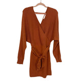 Caitlin M. Covington x Pink Lily Burnt Orange The Chelsea Wrap Sweater Dress- Size S (See Notes)