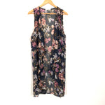 Le Lis Black Floral Kimono- Size S