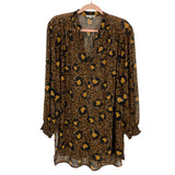 Umgee Brown/Black Leopard Print Sheer Hi-Lo Tunic- Size S