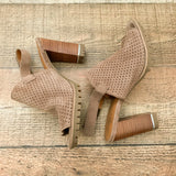 Franco Sarto Perforated Velcro Sling Back Block Heel Shoes- Size 6.5 Like New