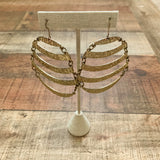 No Brand Hammered Gold Tiered Earrings